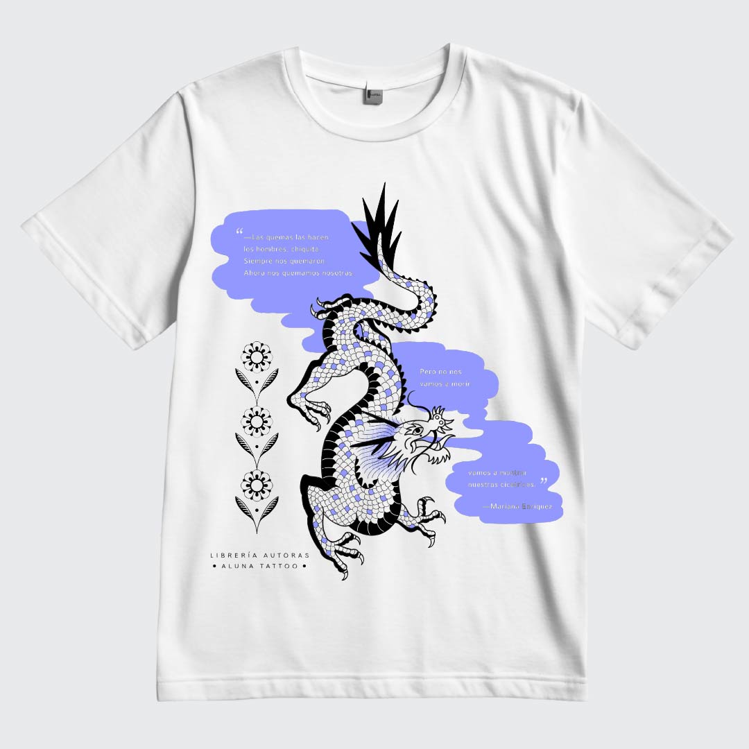 Colección poleras 8M - Mariana Enríquez x Aluna Tattoo